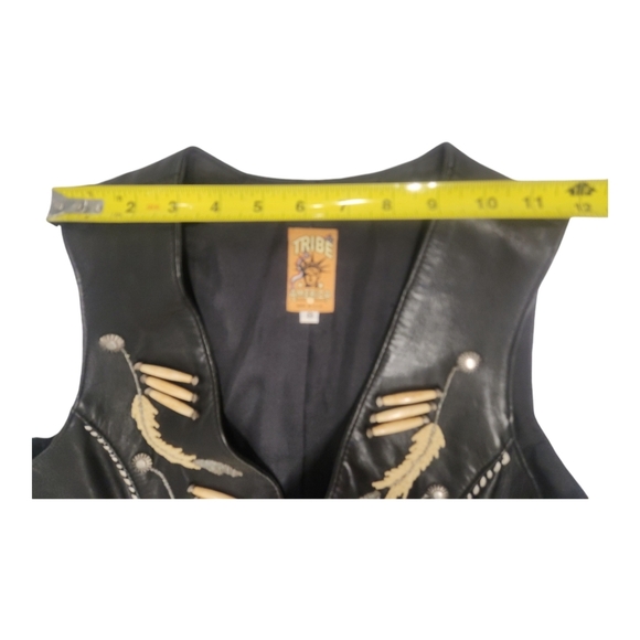 Tribe America Embelished Leather Vest SZ 8 RARE - Picture 5 of 16